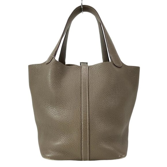 Auth HERMES Picotin Lock MM Etoupe Taurillon Clemence Y Handbag - Picture 2 of 16